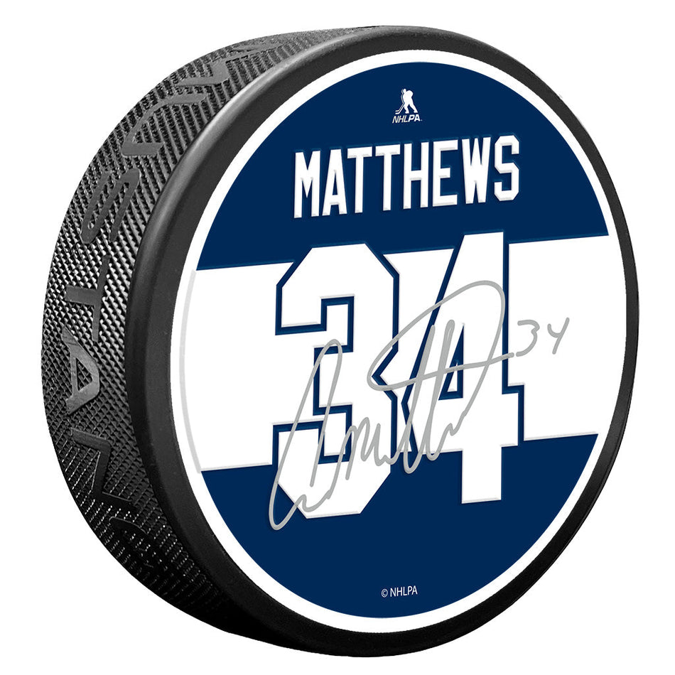Auston Matthews Puck with Replica Signature