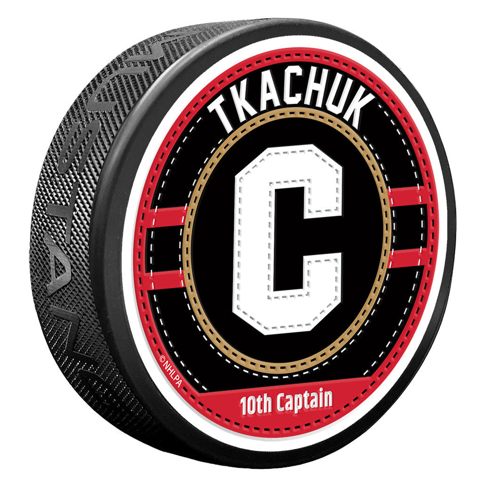 Brady Tkachuk Puck - Captain Jersey Stitch