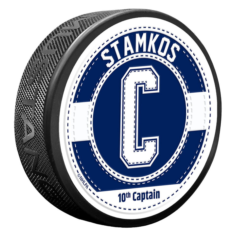 Steven Stamkos Puck - Captain Jersey Stitch