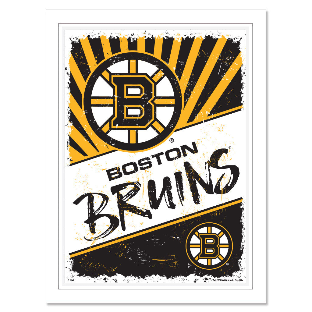 Boston Bruins Print 12" x 16" Classic Design Hockey Hall of Fame