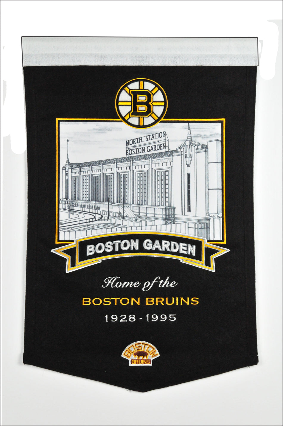 Boston Bruins Boston Gardens Wool Banner 15x24