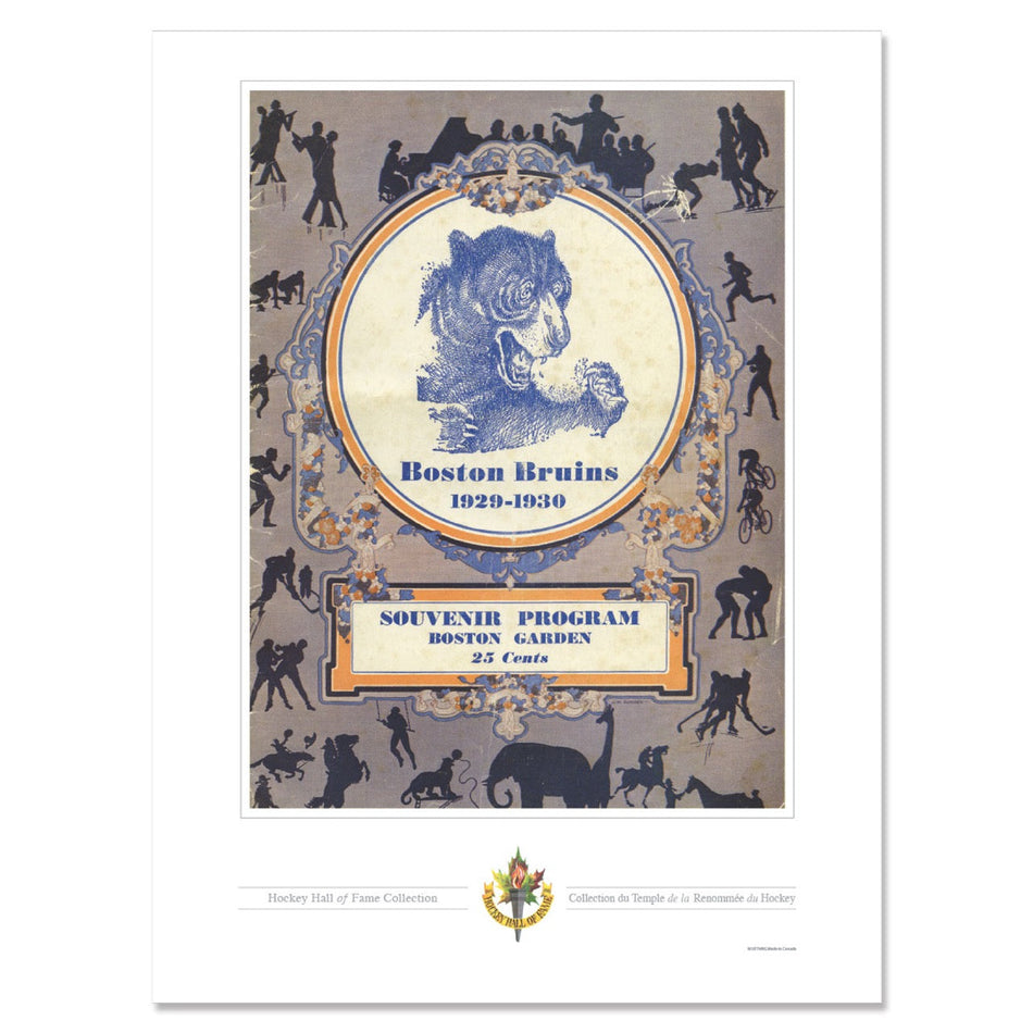 Boston Bruins Memorabilia - 12" x 16" 1929 Souvenir Program Cover Print