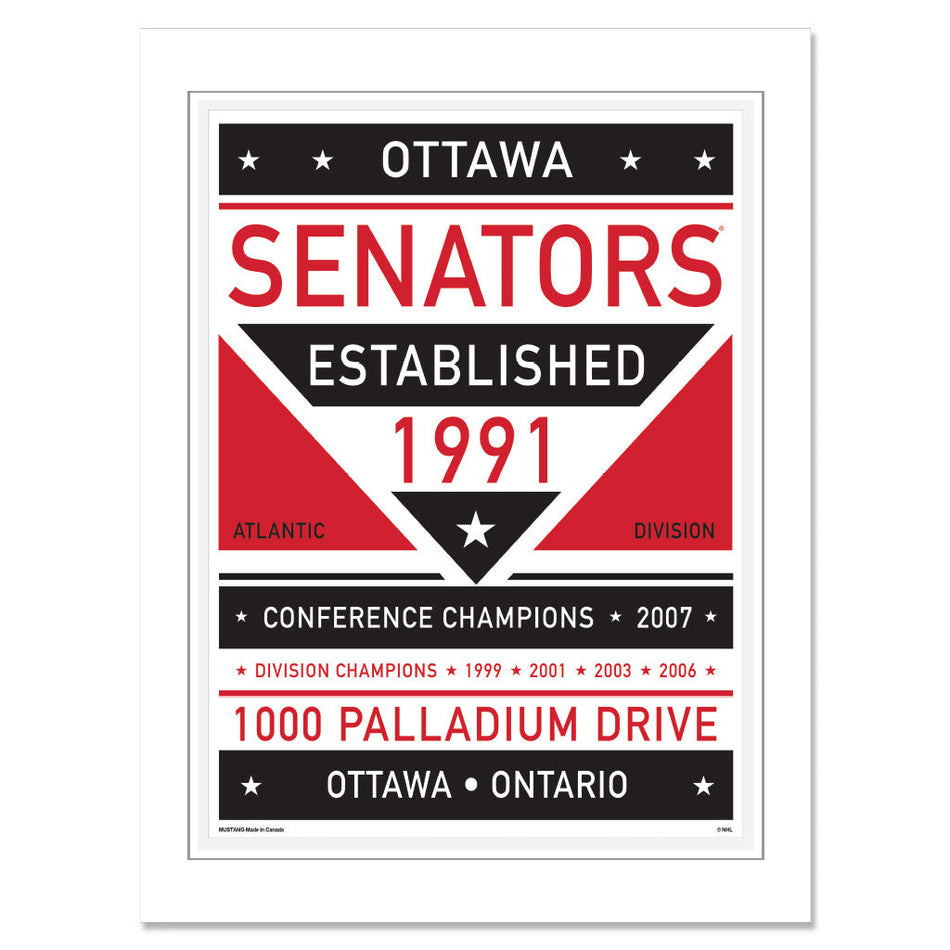 Ottawa Senators 12x16 Dual Tone Framed Artwork