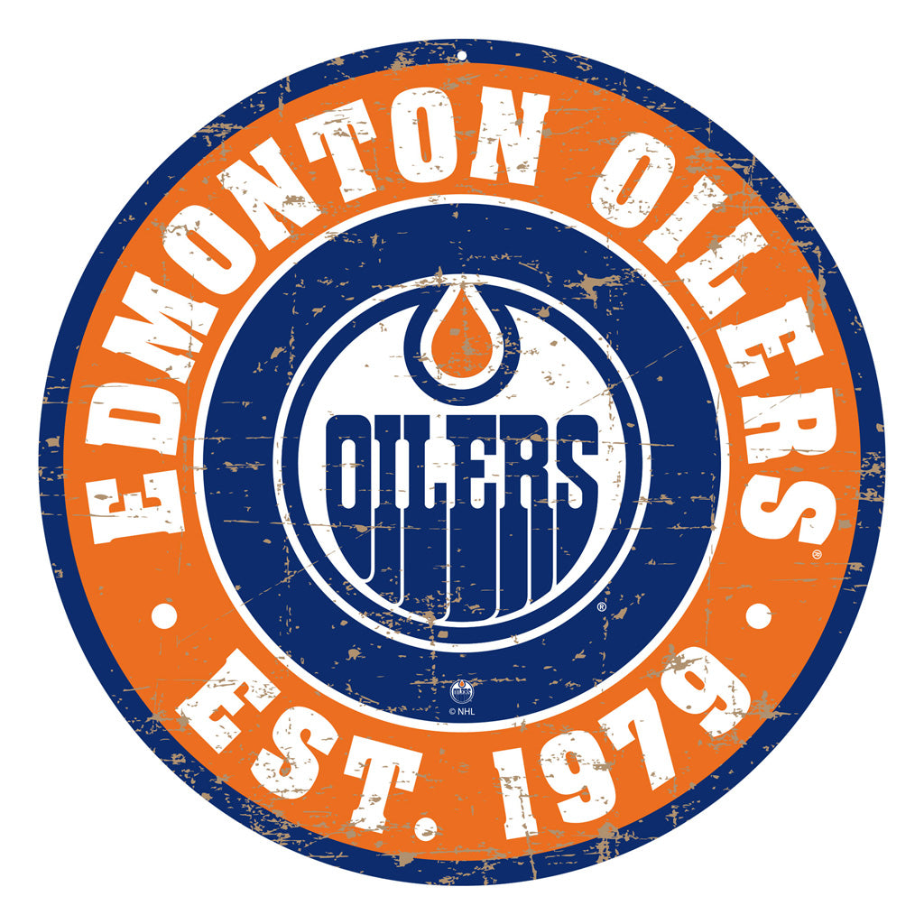 Edmonton Oilers Faux Barrel Top Sign