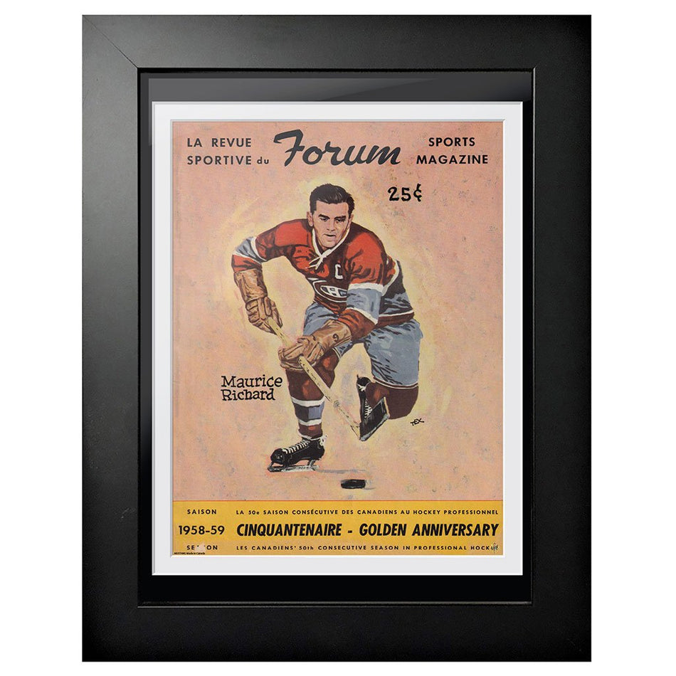 Montreal Canadiens Program Cover - Maurice Richard at the Forum