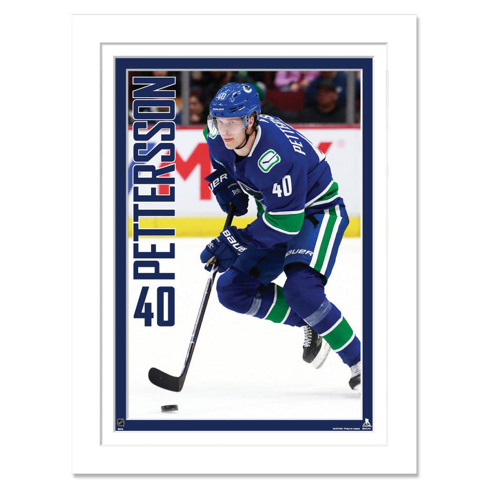 Vancouver Canucks Elias Pettersson Print - 12" x 16" Home Jersey Vertical Design