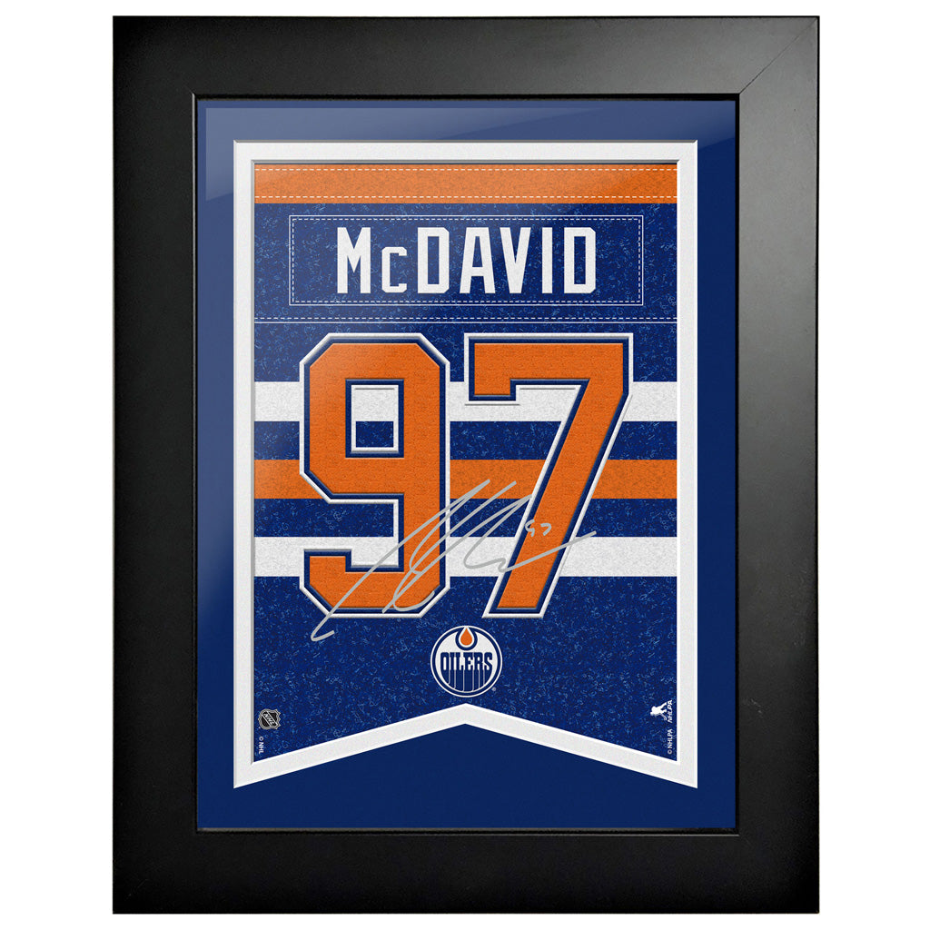 Frame Of Mind - Custom jersey framing mastery of a signed Connor McDavid  Edmonton Oilers hockey jersey, here at Frame Of Mind!