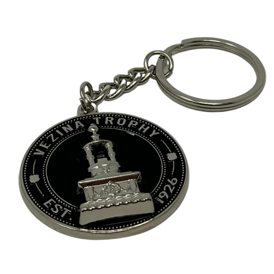 Vezina Trophy Keychain | 3D Silver Medallion