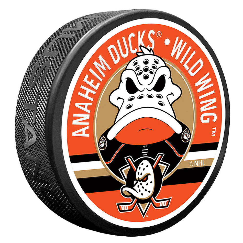 Anaheim Ducks Wild Wing Mascot Textured Puck