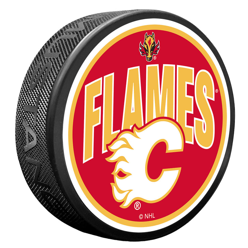 Calgary Flames Puck | Wordmark