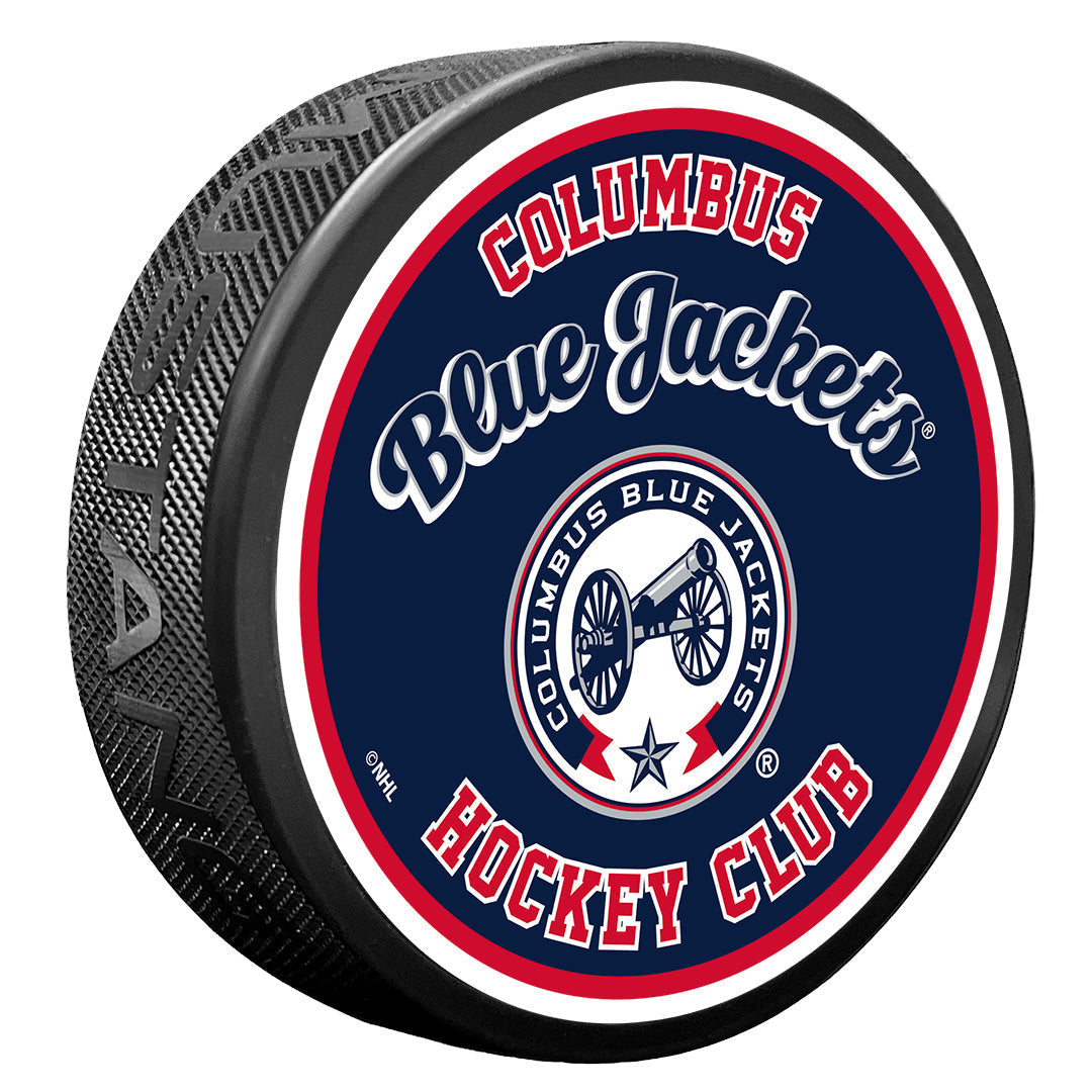 Columbus Blue Jackets Puck | Retro Script | Hockey Hall of Fame ...