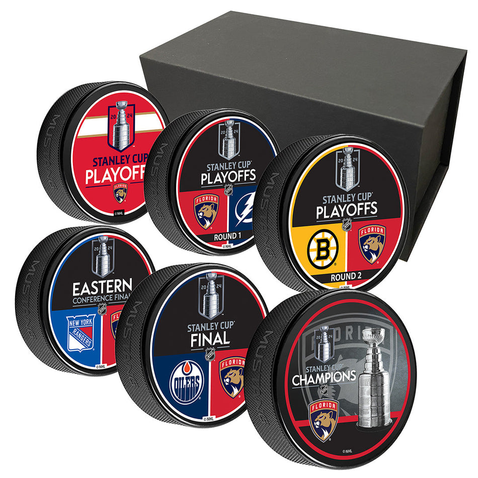 Florida Panthers Stanley Cup Champions Puck Set (6 Piece)