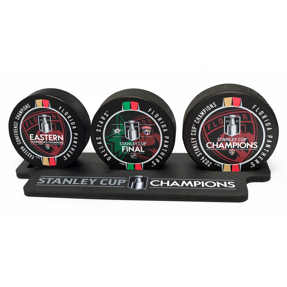 Florida Panthers Stanley Cup Champions Puck Set (3 Piece)