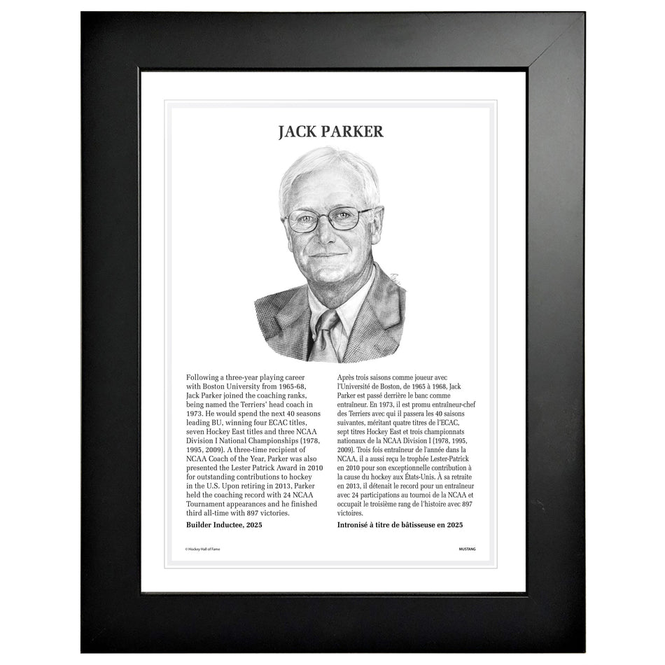 NHL Legends | Hockey Hall of Fame 12x16 Frame | Jack Parker