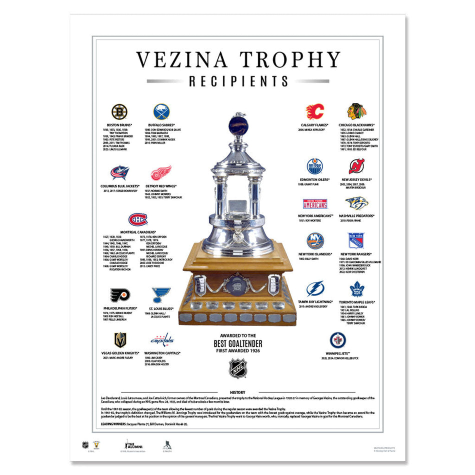 Vezina Trophy Print 12" x 16"