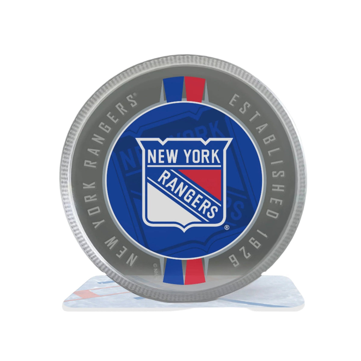Renges Ribbon New York Rangers Puck | Crystal Ribbon – Hockey Hall of Fame