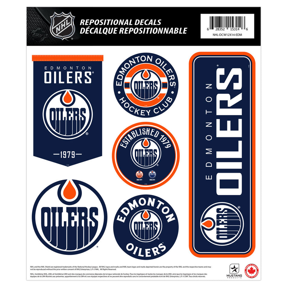 Edmonton 12x14 Repositionable Team Decal Sheet