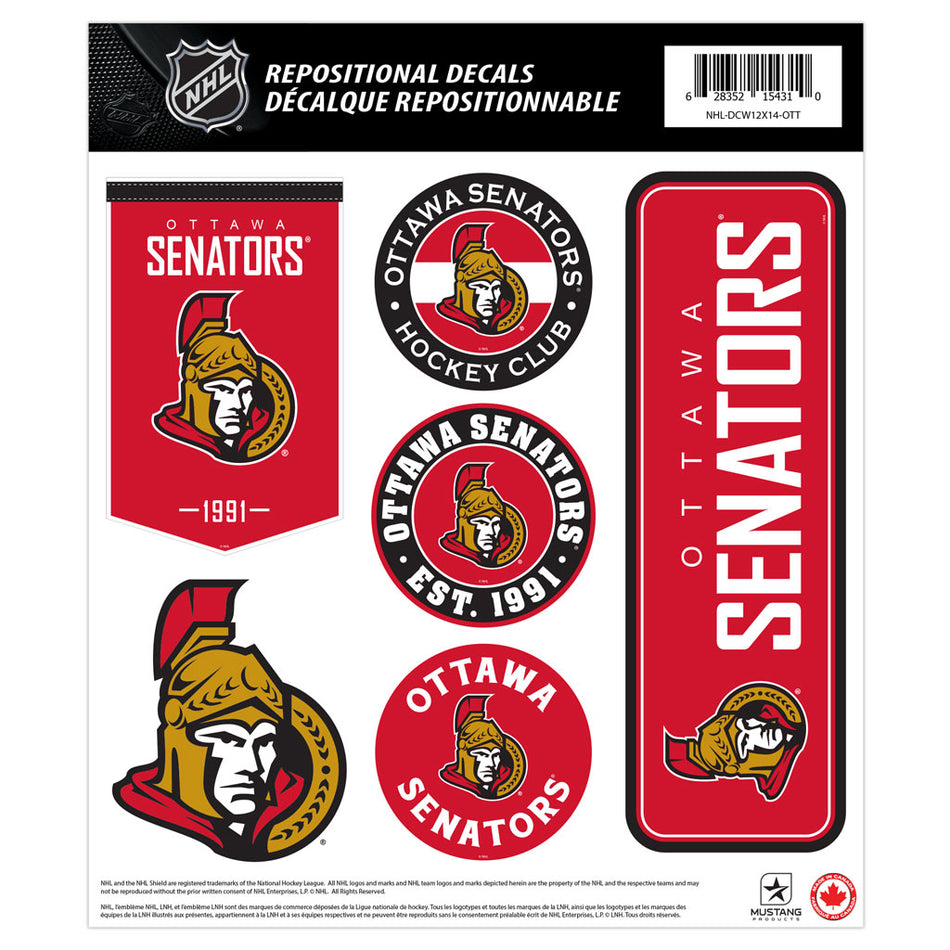 Ottawa 12x14 Repositionable Team Decal Sheet