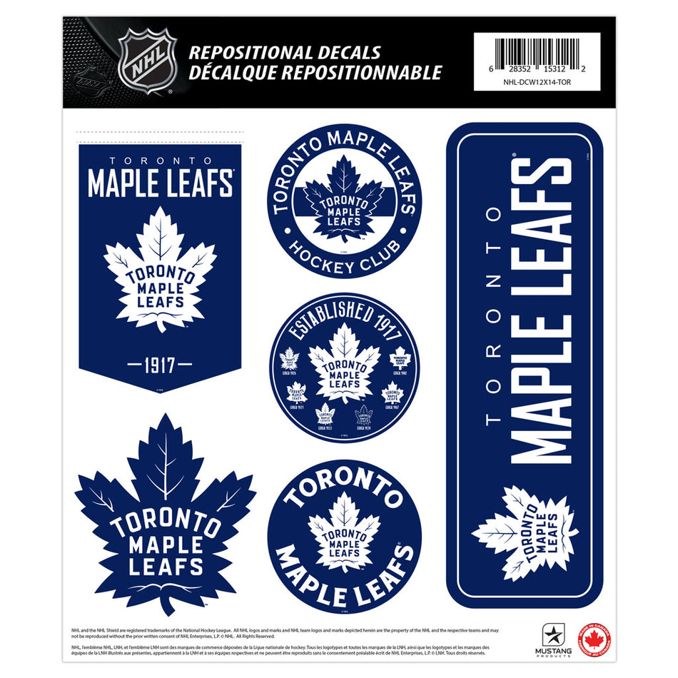 Toronto 12x14 Repositionable Team Decal Sheet