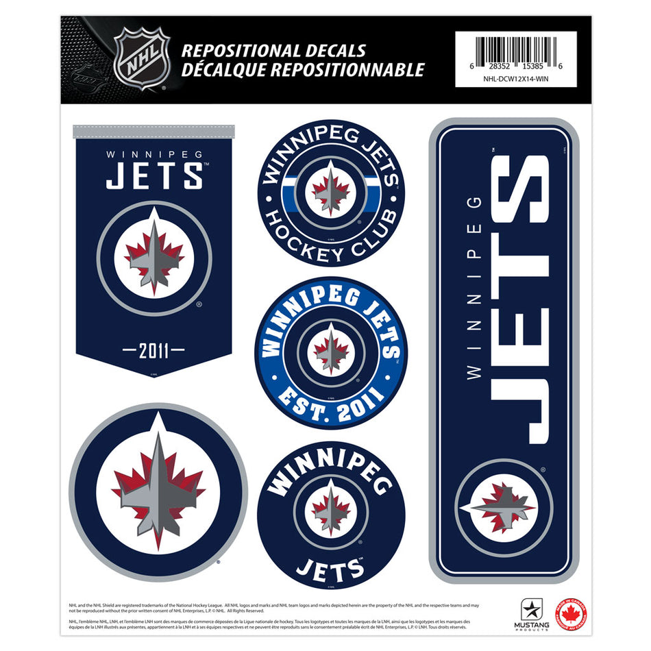 Winnipeg 12x14 Repositionable Team Decal Sheet