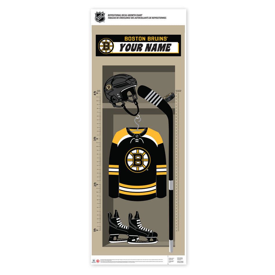 Boston Bruins Personalized Growth Chart 24" x 60"