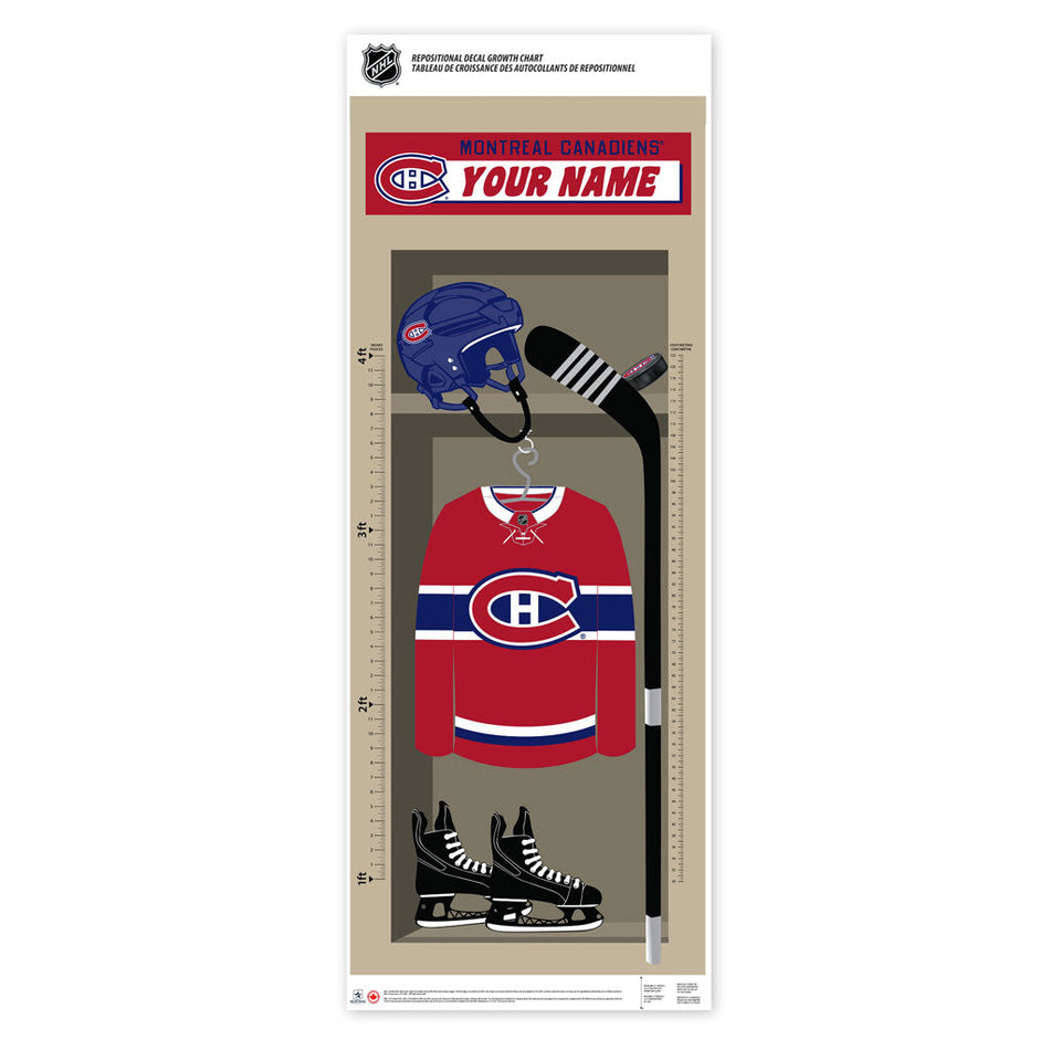 Montreal Canadiens Personalized Growth Chart 24" x 60"