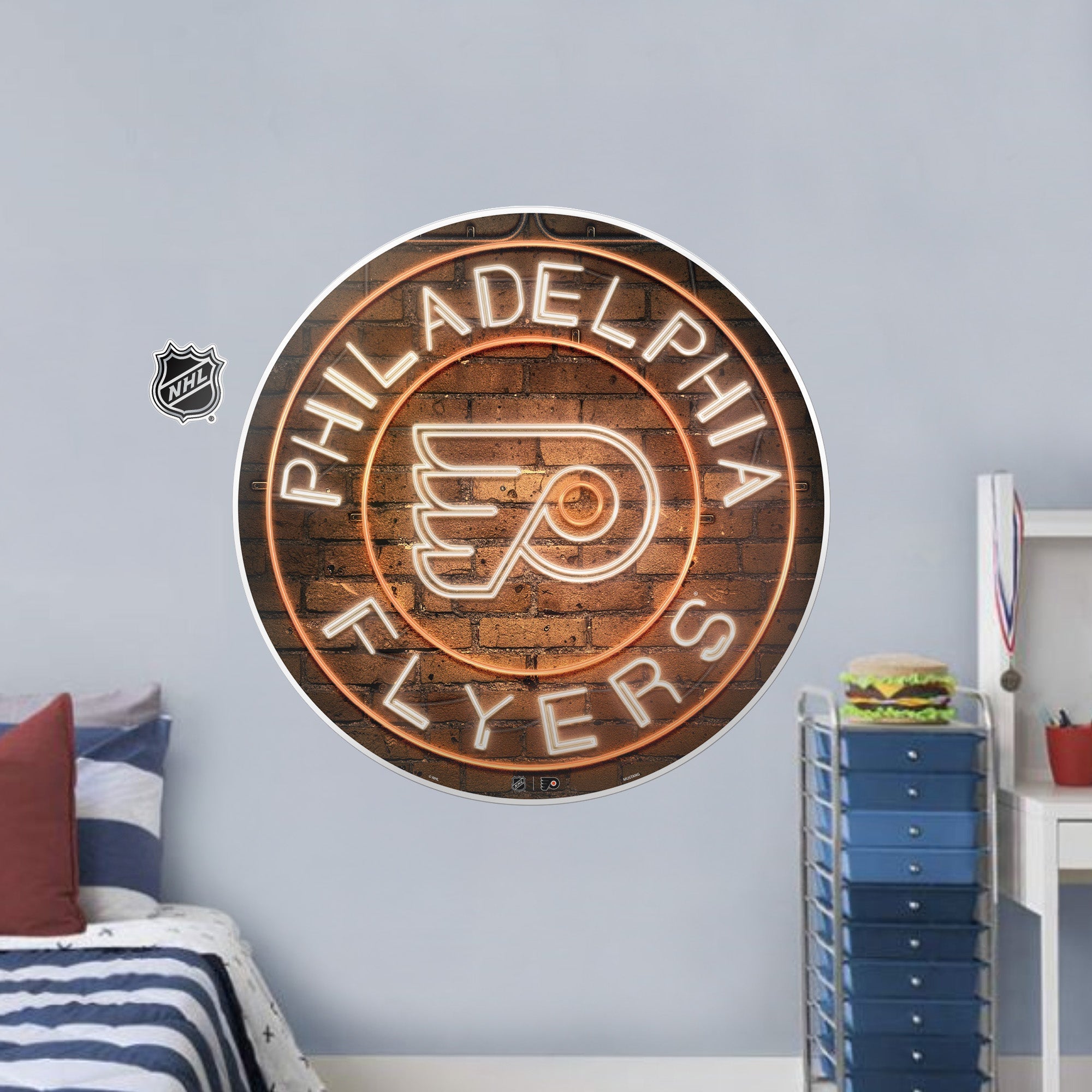 Philadelphia Flyers 28X28 Repositionable Wall Decal - Neon – Hockey ...