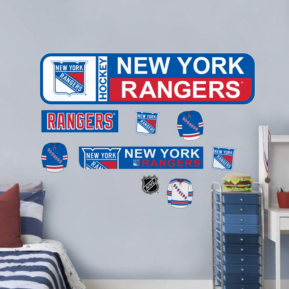 New York Rangers Repositionable Wall Decal Set - Street Signs