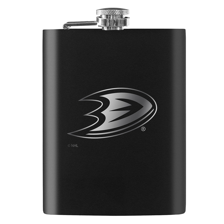 Anaheim Ducks Flask | Black Laser-Engraved 8 oz.