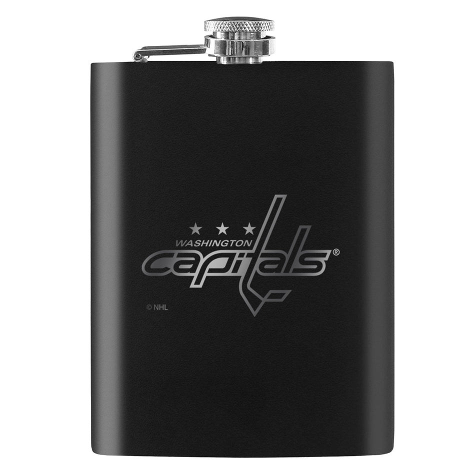 Washington Capitals Flask | Black Laser-Engraved 8 Oz