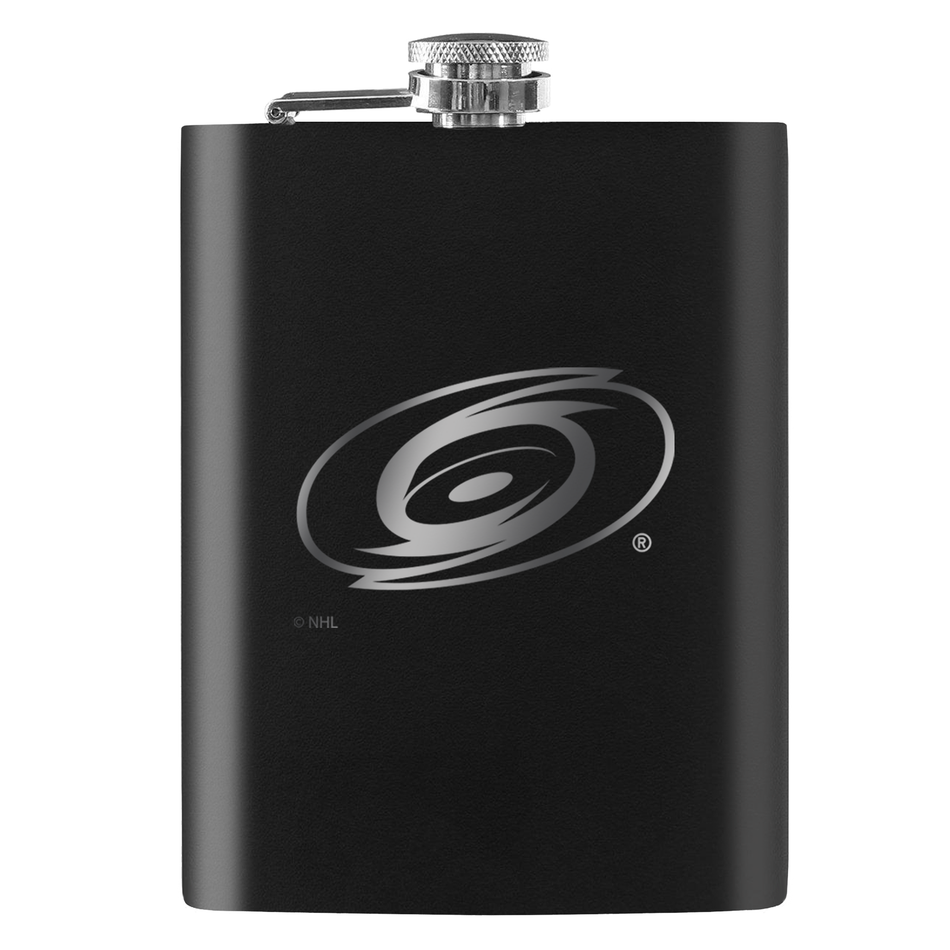 Carolina Hurricanes Flask | Black Laser-Engraved 8 Oz