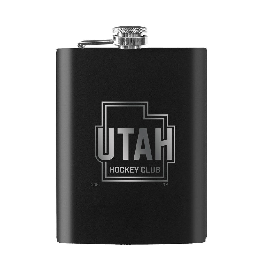 Utah Hockey Club Flask | Lasered Black Third Logo 8 oz