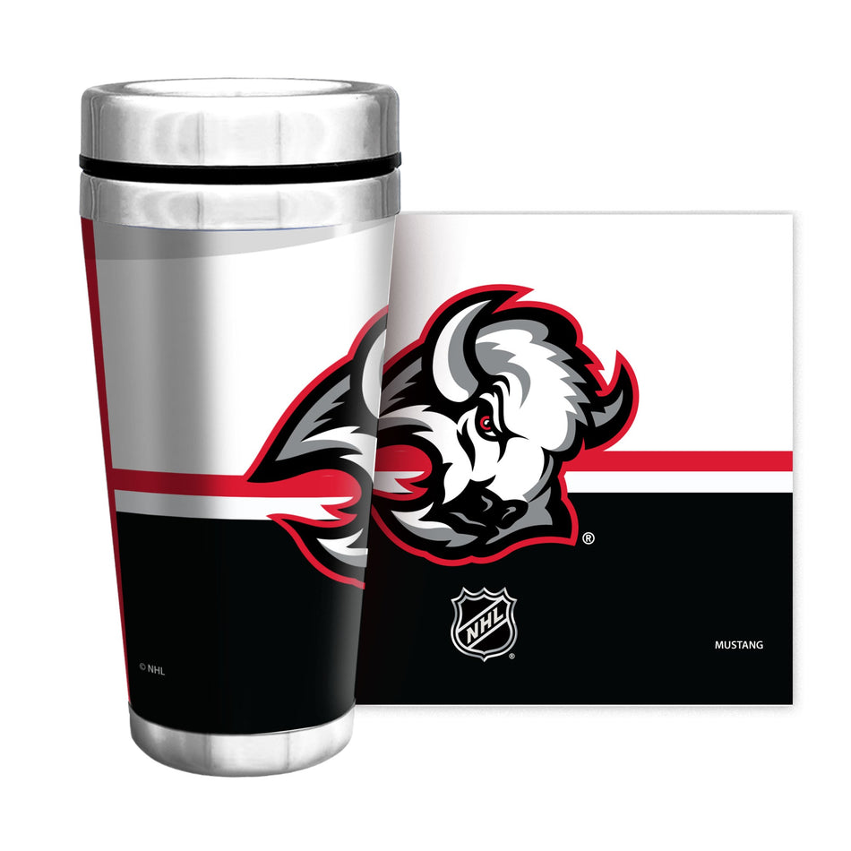 Buffalo Sabres Goathead | Varsity Full Wrap Travel Mug | 16 oz