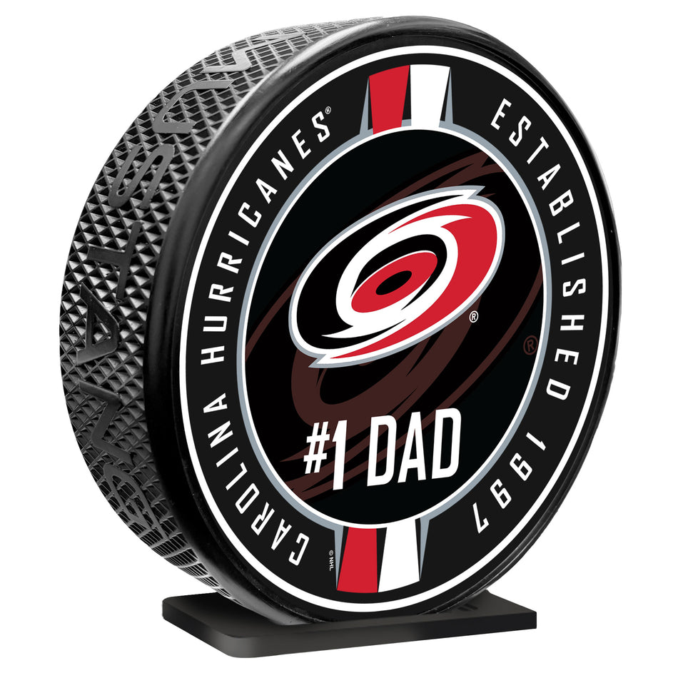 Carolina Hurricanes | 8" MEGA Puck | #1 Dad Ribbon
