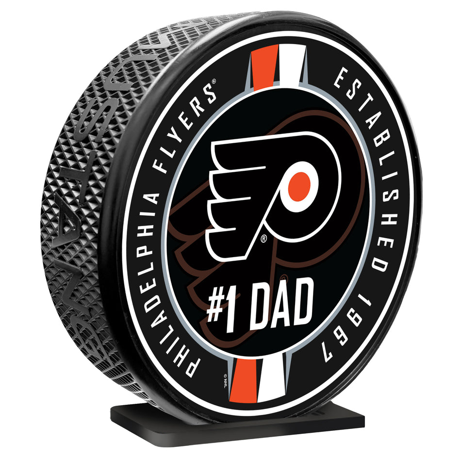 Philadelphia Flyers | 8" MEGA Puck | #1 Dad Ribbon