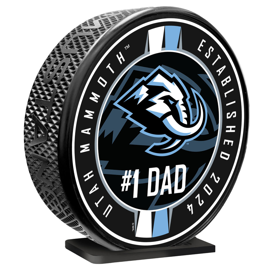 Utah Mammoth | 8" MEGA Puck | #1 Dad Ribbon