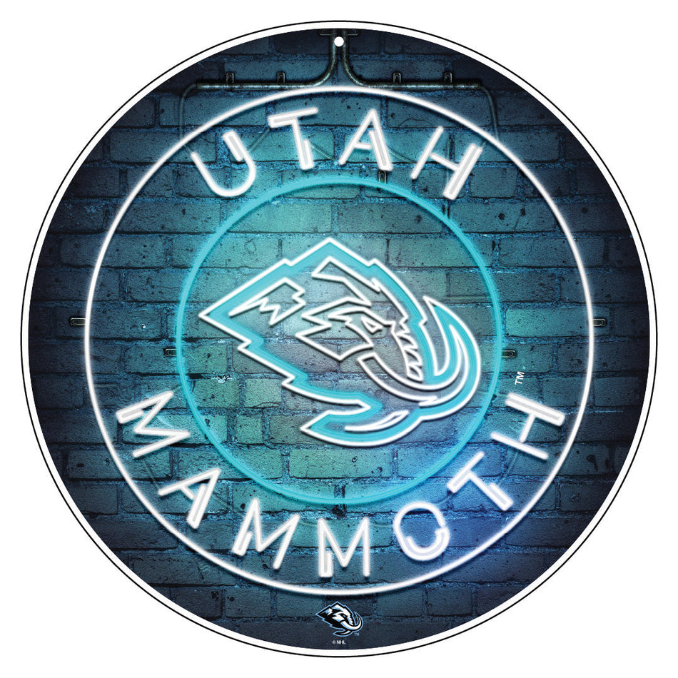 Utah Mammoth | 22" Round Wall Sign | Neon