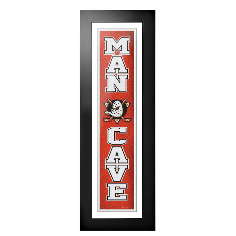 Anaheim Ducks 6x22 Man Cave Framed Sign