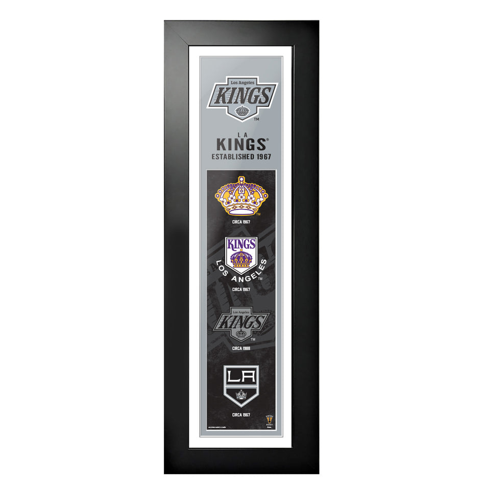 Los Angeles Kings 6"x22"  Logos to History Framed Art