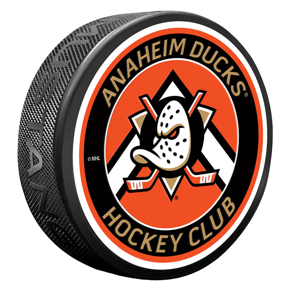 Anaheim Ducks Puck | Chevron Banner