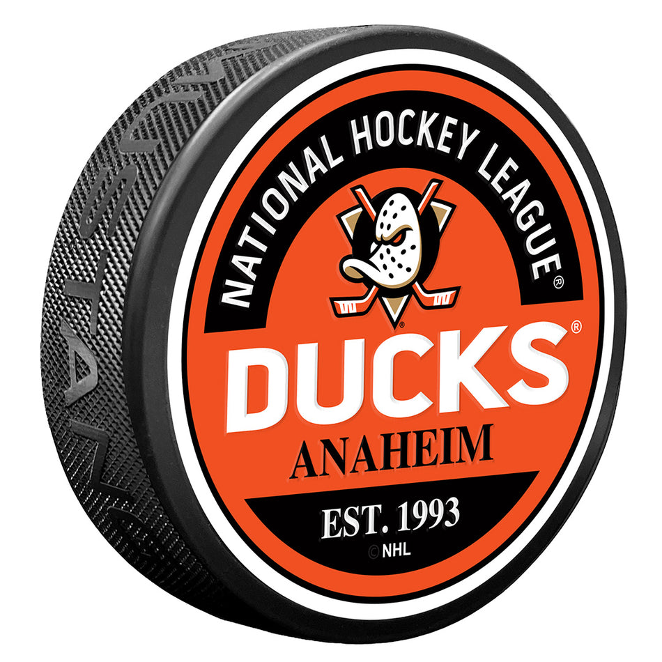 Anaheim Ducks Puck - Block Design