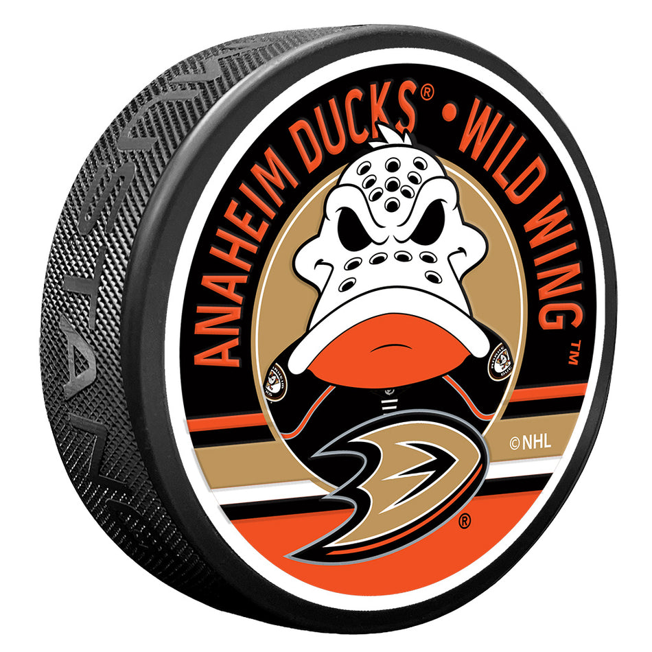 Anaheim Ducks Wild Wing Mascot Textured Puck