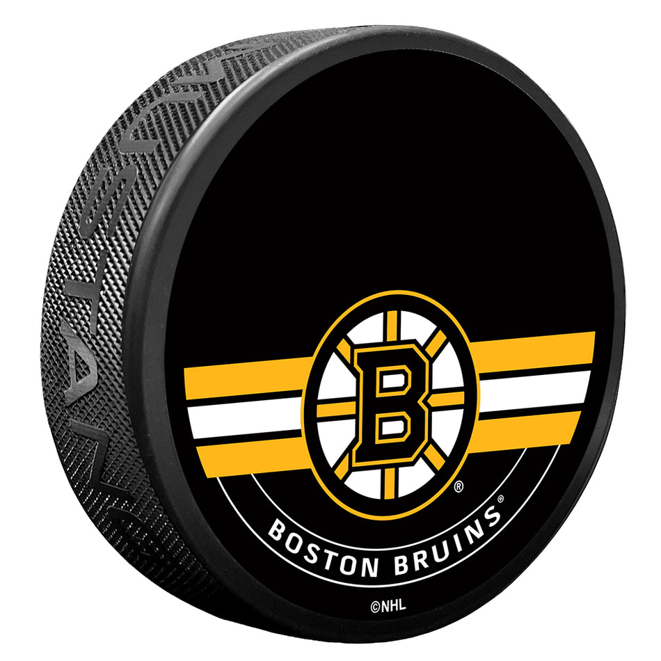 Boston Bruins Autograph Puck with Texture