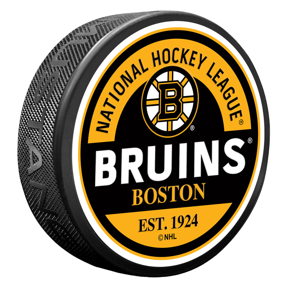 Boston Bruins Puck - Block Design