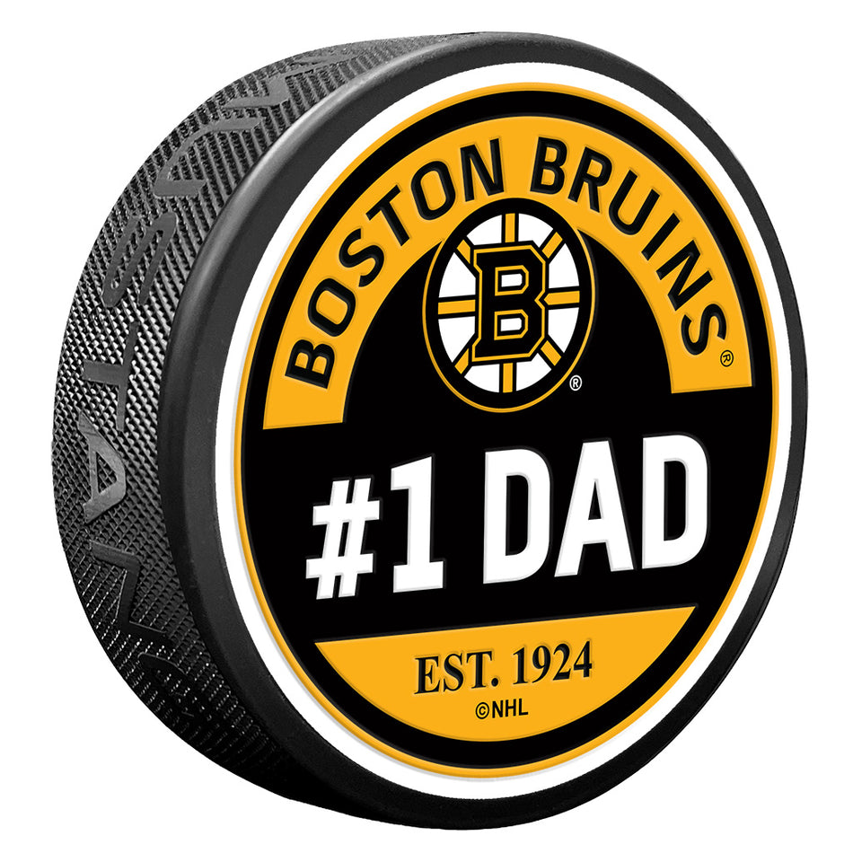 Boston Bruins Puck - #1 Dad Design