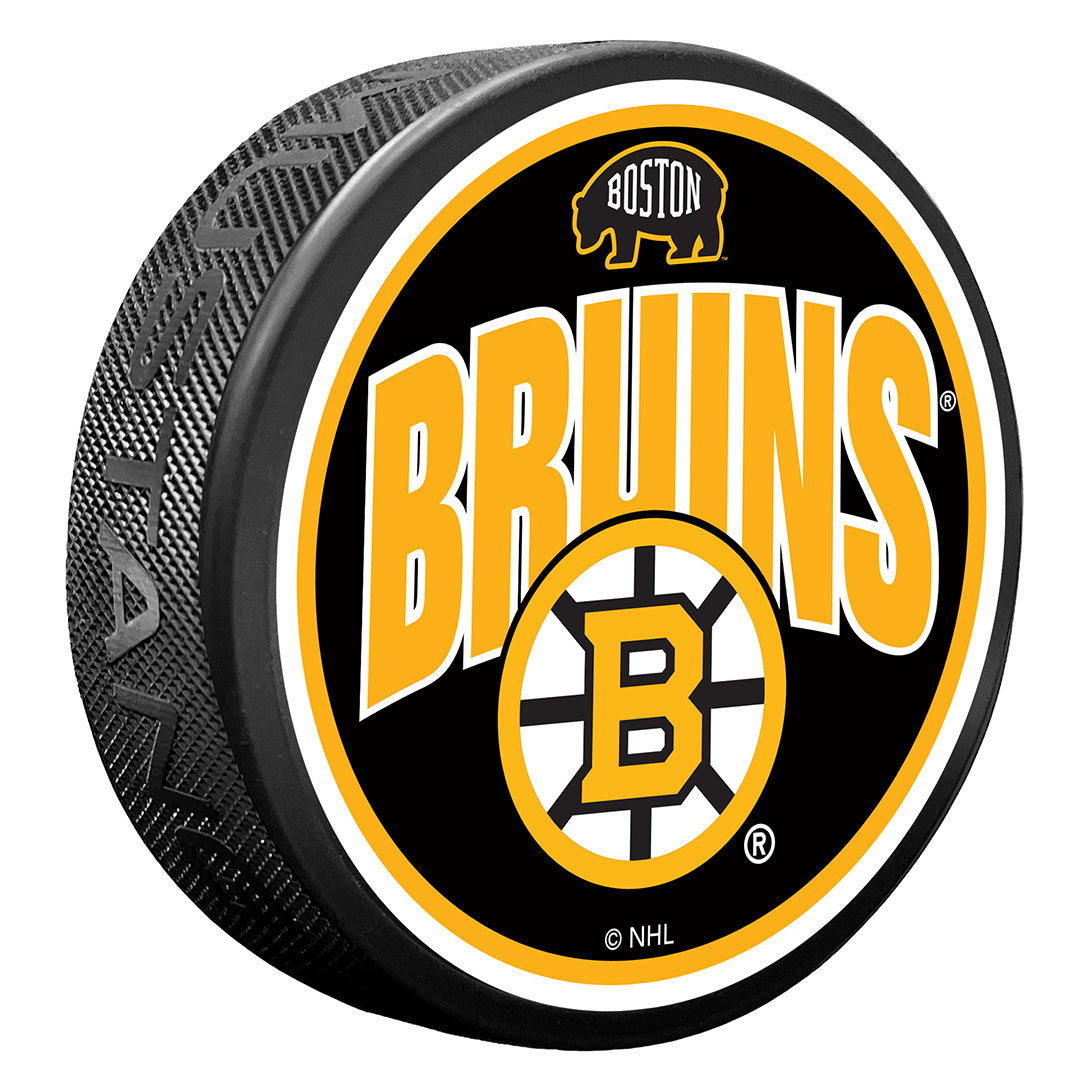 Boston Bruins Puck | Wordmark | Sports Decor – Hockey Hall of Fame