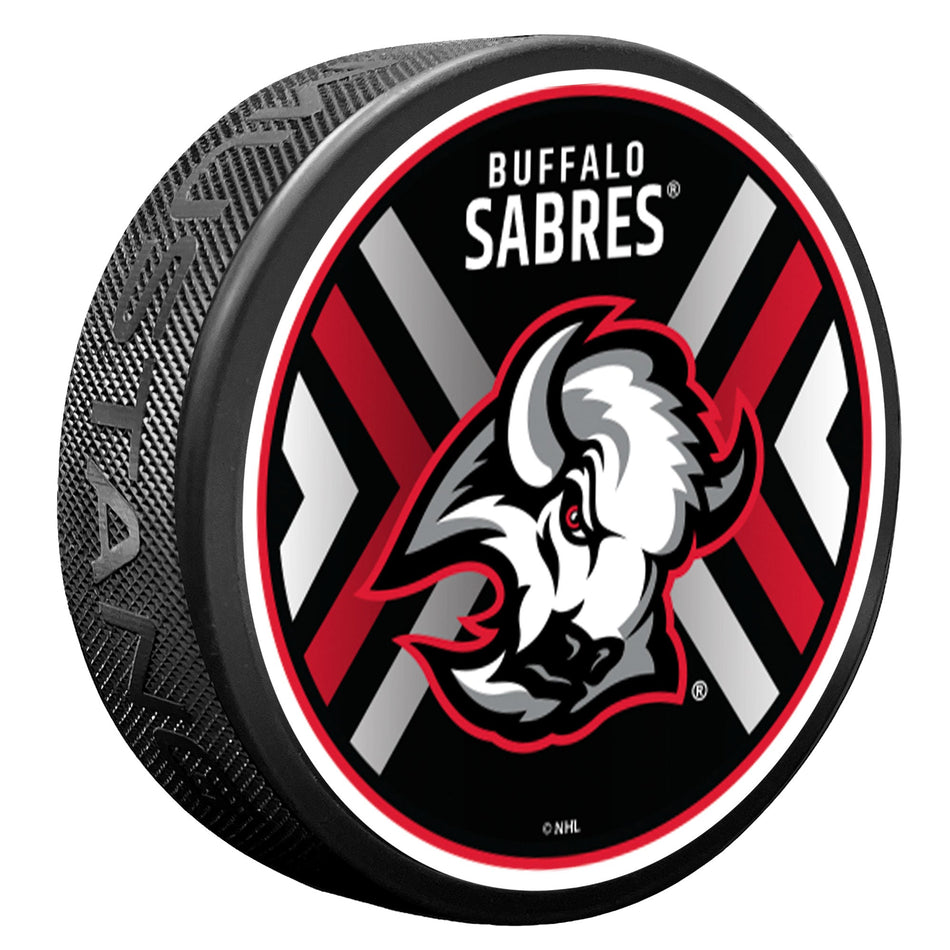 Buffalo Sabres Goathead Puck - Double Chevron