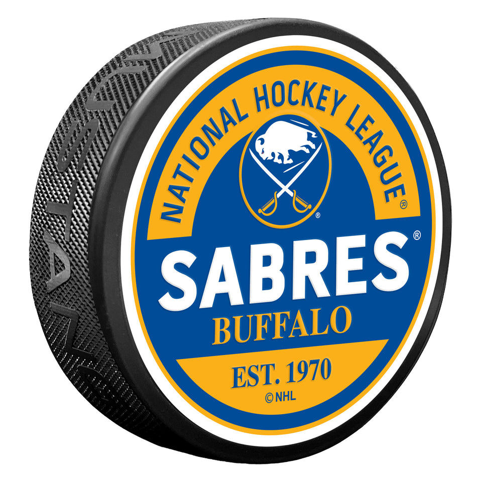 Buffalo Sabres Puck - Block Design