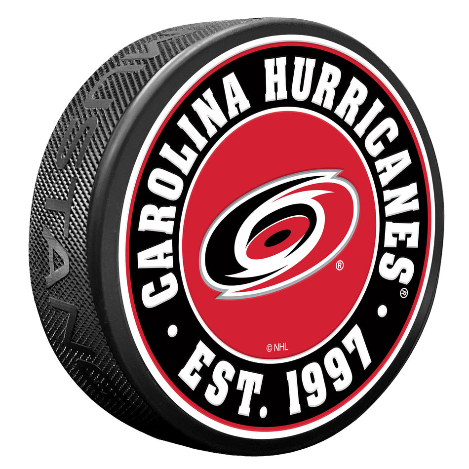 Carolina Hurricanes Established Textured Puck