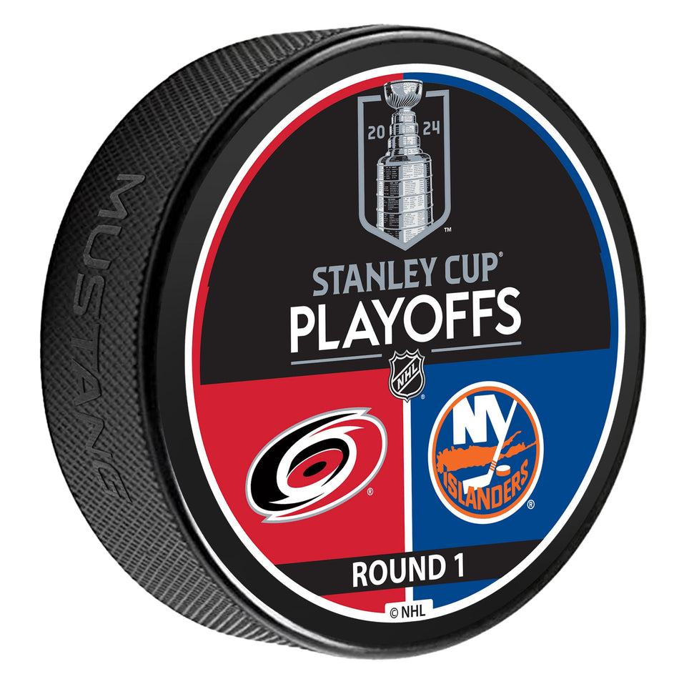 2024 NHL Stanley Cup Playoffs Puck | Carolina Hurricanes / New York Islanders Match Up